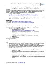 Creating Effective Student Edited Self Reflective Essays