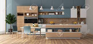 It's the piece that brings everything together, the piece that sits in the center and maintains an organized décor. Modern Kitchen With Island Dining Table And Chairs 3d Rendering Lizenzfreie Fotos Bilder Und Stock Fotografie Image 132505245