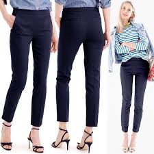 Jcrew Martie Slim Crop Pant Navy Bi Stretch Cotton Skinny Ankle Trouser B8521 6 Jcrew Dresspants Cropped Pants Women Slim Cropped Pants Pants For Women