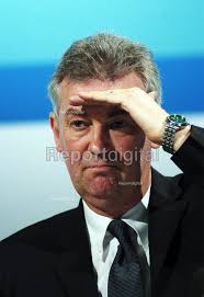 Steve Sinnott, Gen Sec NUT shielding his eyes from glare..…