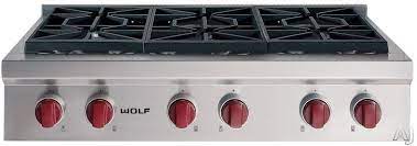 Wolf Six Burner Cooktop Gourmet Kitchen Appliances Range Top Wolf Cooktop