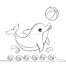 Show your kids a fun way to learn the abcs with alphabet printables they can color. Cute Dolphin Playing With A Ball Stock Vector Illustration Of Ocean Aquarium 85375735