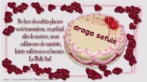 Mesaje la aniversare 19tu crezi ca esti ceva deosebit pentru ca e aniversarea ta? Felicitari De Zi De Nastere Pentru Sef Ne Face Deosebita Placere Sa Ti Transmitem Cu Prilejul Zilei De Nastere Urari Calduroase De Sanatate Liniste Sufleteasca Si Bucurie La Multi Ani Draga Sefule