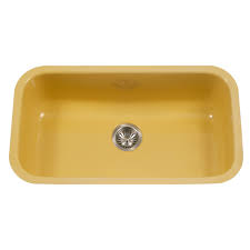 Pintura™ porcelain enameled sinks offer timeless appeal similar to classic cast iron sinks, with an extremely resilient, lightweight steel core that eliminates the need for specialized installation. Houzer Pcg 3600 Le Porcela Series Porcelain Enamel Steel Undermount Large Single Bowl Kitchen Sink Lemon Walmart Com Walmart Com