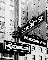 Black And White New York Street Photography Printable Decor Black And White New York Photography Madison Ave 34th Street Nyc Street Sign Digital New York Prints In 2020 Black White City New York Photography Street Signs