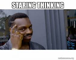 Staring Thinking Roll Safe Black Guy Pointing At His Head Make A Meme