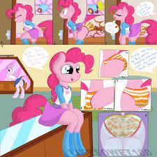 1319076 - questionable, artist:likesowet100, pinkie pie, piña colada, pony,  semi-anthro, accident, clopfic in the comments, clothes, comic, female,  fetish, frilly underwear, messing, midriff, need to poop, panties, pantypoop,  poop, pooping, potty failure,