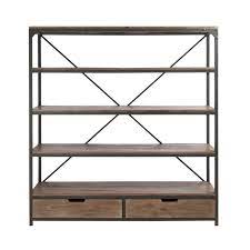 Cette étagère bibliothèque de rangement est idéale pour installation dans votre salon, chambre, bureau, etc. Bibliotheque Bois Metal Style Industriel Sur Cdc Design