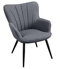 Clutch lounge chair's rounded edges and curved back wrap around to provide the perfect armrests. Amazon Com Yaheetech Ergonomic Accent Chair Armchair Living Room Chair Upholstered Side Chair Leisures Chairs Curved Back Chair Metal Legs Linen Fabric Chair Grey Furniture Decor