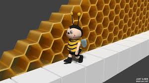 A Cute 3d Bee Walking Inside A Beehive Bee 3d Characters 3d Artwork