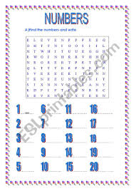 August 14, 2020 in worksheets by robin. Numbers 1 20 Esl Worksheet By Dido