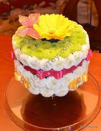Birthday cake made of fresh flowers. Home Page Flowertoy Com Fresh Flower Cake Floral Cake Happy Birthday Flower Cake