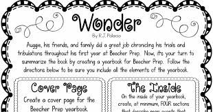 Wonder Book Report Project Pdf Wonder Book Middle School Reading Book Report