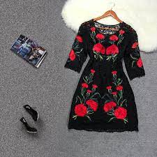 Black dress with white embroidered flowers. Black Dress With Red Embroidered Flowers Off 69 Medpharmres Com