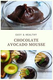 Chocolate Avocado Mousse With Pears Avocado Mousse Avocado Mousse Recipe Avocado Chocolate Mousse