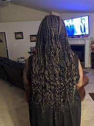 Box Braids With Crinkle Braids Box Braids Hair Styles
