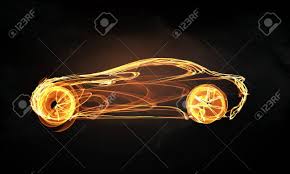 Glowing Abstract Car Outline Silhouette On Dark Background Stock Photo Picture And Royalty Free Image Image 56517801