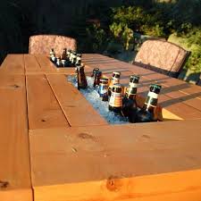 Patio Table With Built In Beer Wine Coolers Backyard Furniture Diy Patio Diy Patio Table