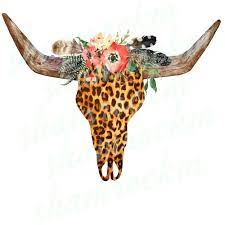 Boho Leopard Steer Skull Png Images With Transparent Background High Resolution 300 Dpi In 2021 Western Wall Art Aztec Pattern Wallpaper Aztec Wallpaper