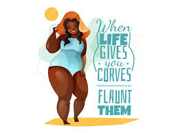 Read more inspirational and happy quotes with short funny quotes or cute cheer up quotes. Cartoon African American Black Plus Size Woman In Hat And Blue Swim Suit Poster With Quote About Body Free Vector Cariblens