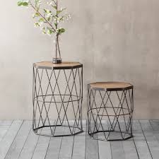 Chiltern Modern Geometric Side Tables Set Of 2 In 2020 Geometric Side Table Metal Side Table Side Table Wood