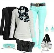 Black White And Blue Outfits Black White Tiffany Blue Outfit Fashion Cute Outfits Clothes