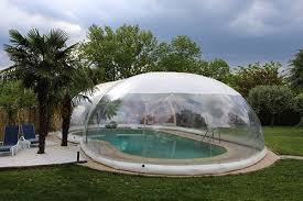 An Inflatable Shelter For The Pool Eurospapoolnews Com Luxury Swimming Pools Inground Pool Landscaping Swimming Pools Backyard