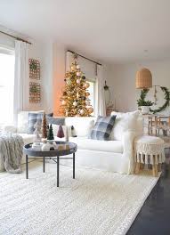 You can use gold accents in your black and white decor. Black White Gold Modern Christmas Living Room Tour Zdesign At Home