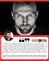 Carl Froch says he scored Fury 🆚 Usyk 2 the same as the judges 👀💥🥊