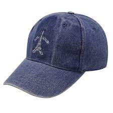Capsule Design Eiffel Tower Bonjour Cotton Baseball Cap Denim Etsy Custom Made Hats Embroidery Caps Baseball Cap