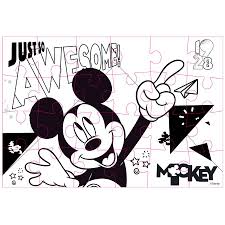 Micky Maus Puzzle 2 Seitig Zum Ausmalen 24 Teile