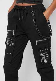 Cargo Pants With Marble Chain Black In 2021 Tomboy Style Outfits Retro Outfits Cargo Pants Women