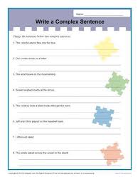 Write A Complex Sentence Worksheet Complex Sentences Worksheets Complex Sentences Writing Complex Sentences