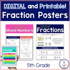 Each student chooses a domino and on a whiteboard or scratch piece of paper, tries to write an equivalent fraction for that domino. Fifth Grade Fraction Anchor Charts Worksheets Teaching Resources Tpt