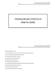 Visi sains dan matematik sumber insan cemerlang. Perancangan Strategik Panitia Sains