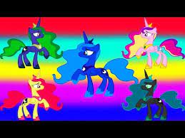 Skating luna, using her s1 design. My Little Pony Transforms Princess Luna Cadance Nightmare Moon Mane 6 Coloring Book For Kids Youtube