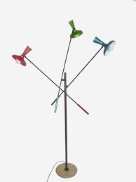 Silver gooseneck indoor floor lamp with colored glass sconces. Italian Multi Colored Modernist Floor Lamp From Arredoluce 1950s For Sale At Pamono