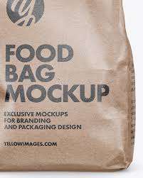 Download Kraft Paper Food Bag Mockup Front View In Bag Sack Mockups On Yellow Images Object Mockups PSD Mockup Templates