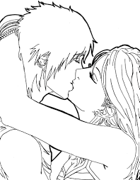 Anime characters are usually drawn without showing the lips. Couples Coloring Pages Coloring Home