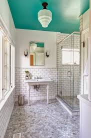 House Of Turquoise Dave Fox Design Build Remodelers Retro Bathrooms Colored Ceiling Bathroom Design