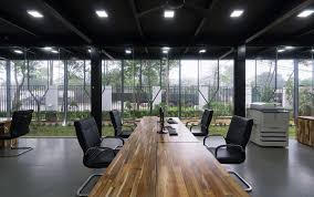 Industrial And Eco Friendly Inventive Green Office In Vietnam Office Interior Design Modern Green Office Design Office Furniture Design