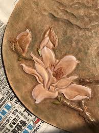 spring flowers details leather leathercarving carving leather carving leather handmade leather craft