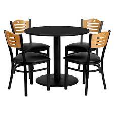 Set (dining table & 6 side chairs), created for macy's. Laminate Table Set 36 Round Dining Height Commercial Slat Chairs