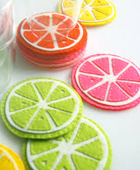 Fruit themed felt coasters diy. Diy Coasters As Party Favors Pretty And Practical