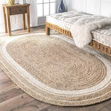 Rug over carpets three great carpets for master bedrooms en floor coverings international concord ma 10 best bedroom rug ideas top places to rugs is it okay to put an area rug on carpet anns liee rug over carpet home decorating with rugs carpets. Amazon Com 8x10 Feet Oval Rug Natural Color With White Boundary Oval Jute Rug Home Deco Rug Hemp Round Rug Jute Rug Beautiful Oval Rug Braided Oval Rug Kitchen Dining