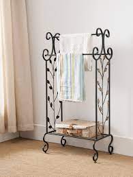 The free standing towel stand by inroom designs has three bars that can accommodate multiple towels. Free Standing Towel Rack You Ll Love In 2021 Visualhunt