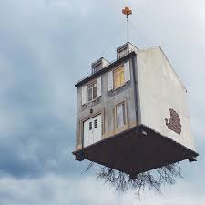 Karlsruhe Maison Suspendue Surreal Art Painting Collage Fine Art Photography