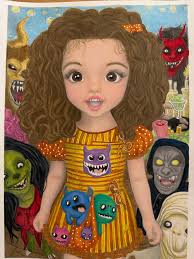 Finished painting my sister & I Halloween Costumes! Going to wear black  underneath! Got the pencil from spirit Halloween for the Doodlebob!