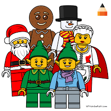 Lego Christmas Set Christmas Drawing Xmas Drawing Lego Coloring