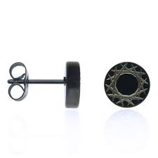 Boucle D Oreille Pour Homme En Acier Chirurgical Noir Avec Motif Rond Et Gravure Argente Zer Boucles D Oreilles Noires Bijoux Piercing Bijoux Piercing Nombril